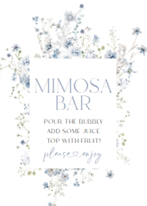 B051 Mimosa Bar Sign 5x7: B051 Bridal Shower Bundle