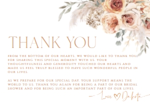 B013 Thank You Card Flat: B013 Bridal Shower Bundle