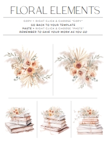 B013 Floral Boho Clipart: B013 Bridal Shower Bundle