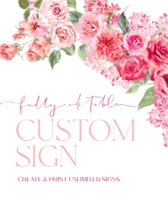 B052 Custom Sign 8x10: B052 Bridal Shower Bundle