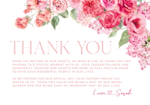 B052 Thank you Card Flat: B052 Bridal Shower Bundle