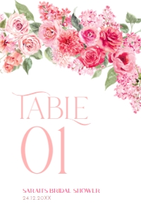 B052 Table Number 4x6: B052 Bridal Shower Bundle
