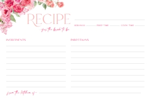 B052 Recipe Card 4x6: B052 Bridal Shower Bundle