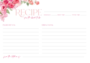 B052 Recipe Card 5x3.5: B052 Bridal Shower Bundle