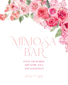 B052 Mimosa Bar Sign 8x10: B052 Bridal Shower Bundle
