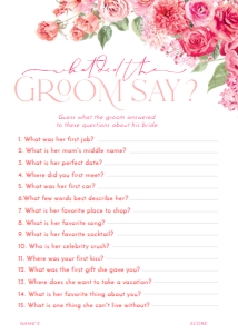 B052 Bridal Shower Games 5x7in: B052 Bridal Shower Bundle