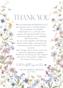 B031 Thank You Napkin Note 5x7: B031 Menu