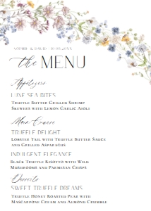 E025 Menu 5x7: E025 Menu Thank You Note