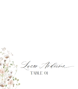 E024 Place Card Folded: E024 Menu Napkin Thank You Note
