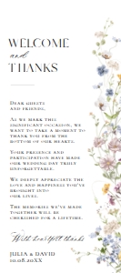 E026 Napkin Thank You Note A: E026 Menu