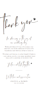 E028 Napkin Thank You Note D 4x9: E028 Napkin Thank You Note