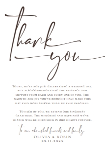 E028 Napkin Thank You Note A 5x7: E028 Napkin Thank You Note