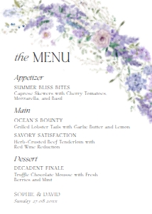 D014 Menu 5x7 B: D014 Menu