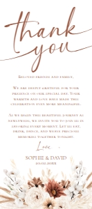 E030 Thank You Napkin Note 4x9 B: E030 Menu Napkin Thank You Note