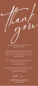 E030 Thank You Napkin Note 4x9 D: E030 Menu Napkin Thank You Note