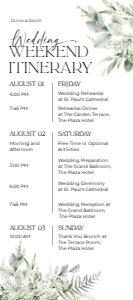 E032 Wedding Itinerary 4x9 A: E032 Wedding Itinerary