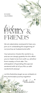 E032 Wedding Itinerary 4x9 B: E032 Wedding Itinerary