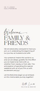 E033 Wedding Itinerary 4x9 B: E033 Wedding Itinerary