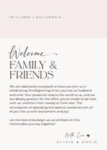 E033 Wedding Itinerary 5x7 B: E033 Wedding Itinerary