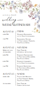E037 Wedding Itinerary 4x9: E037 Wedding Itinerary