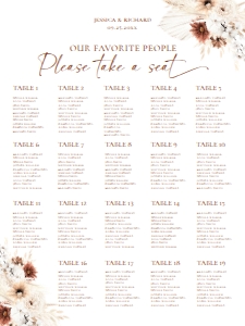 D021 Seating Chart Vertical 18x24: D021 Wedding Bundle