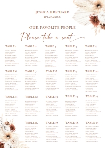 D021 Seating Chart Vertical A2: D021 Wedding Bundle