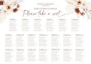 D021 Seating Chart Horizontal A1: D021 Wedding Bundle