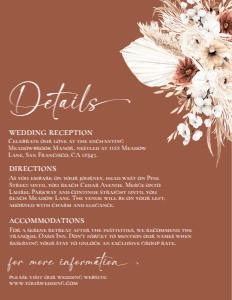 D021 Detail Card Vertical 4.25x5.5: D021 Wedding Suite