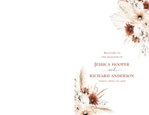 D021 Wedding Program Folded 5.5x8.5: D021 Wedding Program