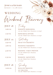 D021 Wedding Itinerary design preview