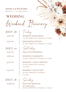 D021 Wedding Itinerary: D021 Wedding Bundle