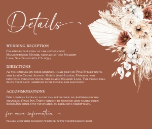D021 Detail Card Horizontal 5.5x4.25: D021 Wedding Suite