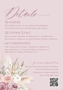 E043 Detail Card Vertical 5x3.5: E043 Wedding Suite