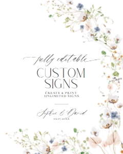 D023 Custom Sign 8x10: D023 Wedding Signage Bundle