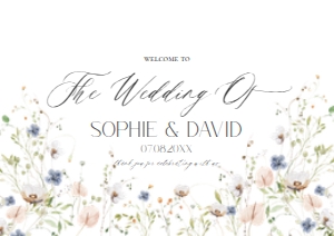 D023 Welcome Sign Horizontal A1: D023 Wedding Signage Bundle
