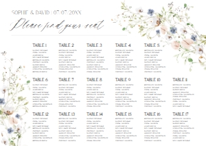 D023 Seating Chart Horizontal A1: D023 Wedding Signage Bundle