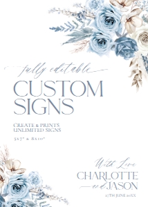 D010 Custom Sign 5x7: D010 Wedding Signage Bundles