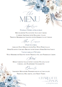 D010 Menu 5x7: D010 Wedding Bundle