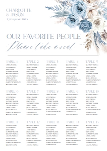 D010 Seating Chart Vertical A2: D010 Wedding Signage Bundles