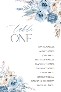 D010 Seating Chart Card 4x6: D010 Seating Chart Card