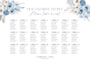 D010 Seating Chart Horizontal 36x24: D010 Wedding Signage Bundles