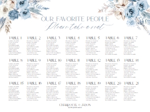 D010 Seating Chart Horizontal 24x18: D010 Wedding Signage Bundles