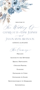 D010 Wedding Program 4x9: D010 Wedding Program