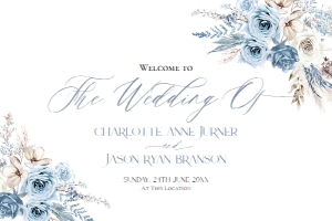 D010 Welcome Sign Horizontal 36x24: D010 Wedding Signage Bundles