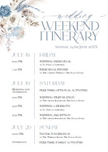 D010 Wedding Itinerary: D010 Wedding Bundle