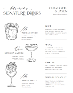 D037 Signature Drink Sign 11x14: D030 Wedding Bundle