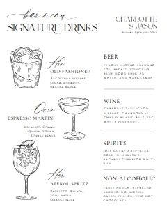 D037 Signature Drink Sign 8x10: D030 Wedding Bundle