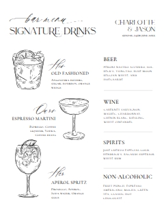 D037 Signature Drink Sign 16x20: D030 Wedding Bundle
