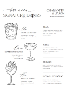 D037 Signature Drink Sign 18x24: D030 Wedding Bundle