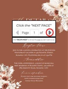 D011 Detail Card Vertical 4.25x5.5: Bohemian Pampas Wedding Template BUNDLE